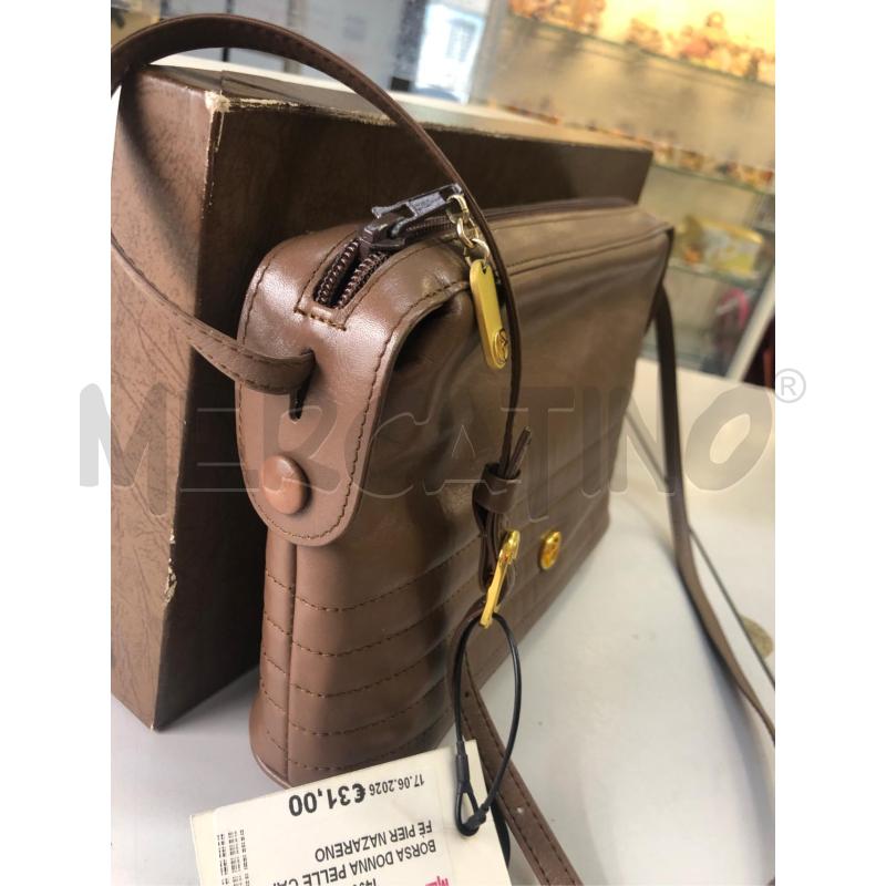 BORSA DONNA PELLE CAFFÈ PIER NAZARENO | Mercatino dell'Usato Avellino 2