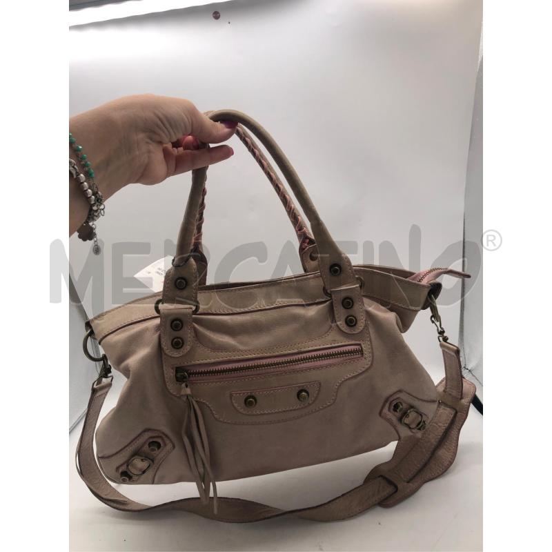 BORSA DONNA PELLE GRIGIO ROSA STIL BALEN | Mercatino dell'Usato Avellino 2