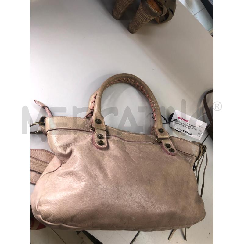 BORSA DONNA PELLE GRIGIO ROSA STIL BALEN | Mercatino dell'Usato Avellino 3