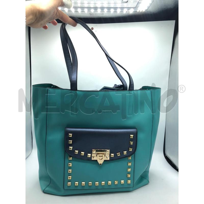 BORSA DONNA PIEL DE LUNBA AZZ BLU DORAT  | Mercatino dell'Usato Avellino 1
