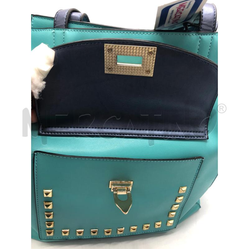 BORSA DONNA PIEL DE LUNBA AZZ BLU DORAT  | Mercatino dell'Usato Avellino 2
