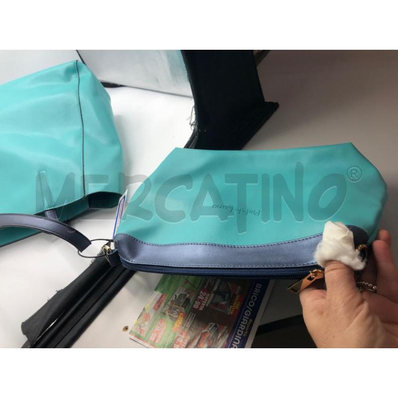 BORSA DONNA PIEL DE LUNBA AZZ BLU DORAT  | Mercatino dell'Usato Avellino 5