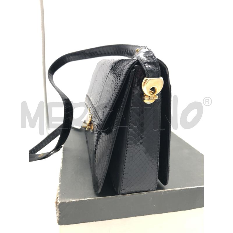 BORSA DONNA PITON NERO FIB DORATA  | Mercatino dell'Usato Avellino 2