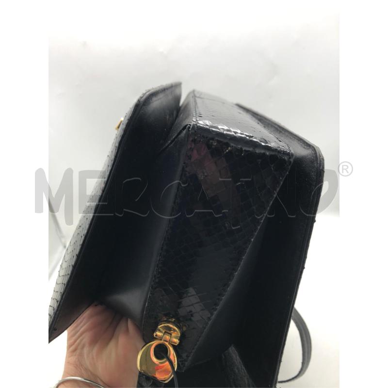 BORSA DONNA PITON NERO FIB DORATA  | Mercatino dell'Usato Avellino 4