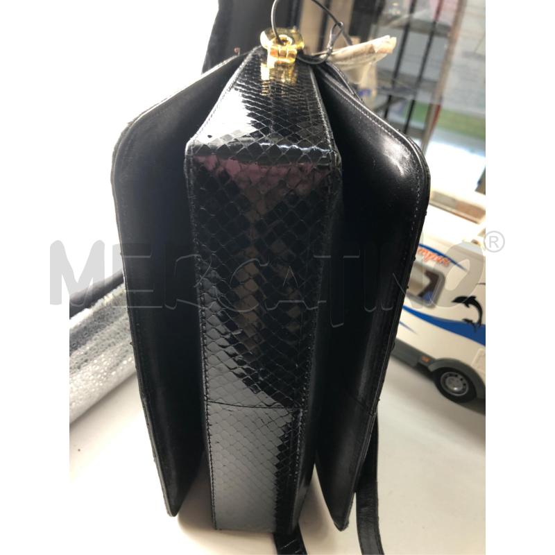 BORSA DONNA PITON NERO FIB DORATA  | Mercatino dell'Usato Avellino 5