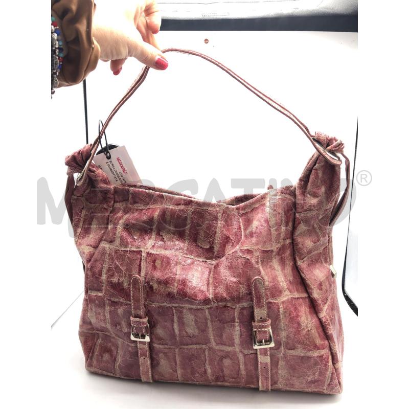 BORSA DONNA ROSA PELLE QUADRETTATA  | Mercatino dell'Usato Avellino 1