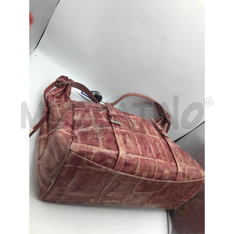 BORSA DONNA ROSA PELLE QUADRETTATA  | Mercatino dell'Usato Avellino 2