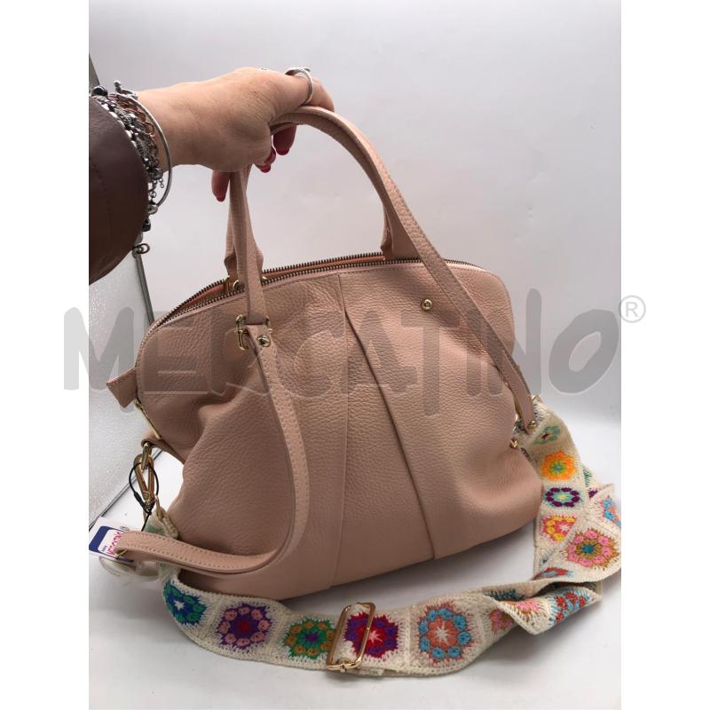 BORSA DONNA ROSA PELLE TRACOLLA UNC | Mercatino dell'Usato Avellino 1