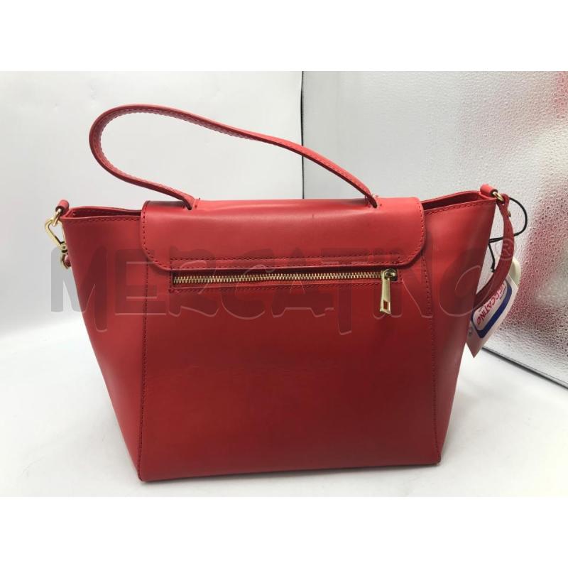 BORSA DONNA ROSSA PELLE PULICATI  | Mercatino dell'Usato Avellino 4