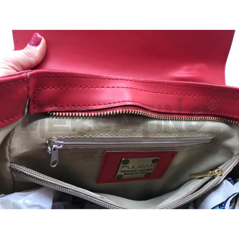 BORSA DONNA ROSSA PELLE PULICATI  | Mercatino dell'Usato Avellino 5