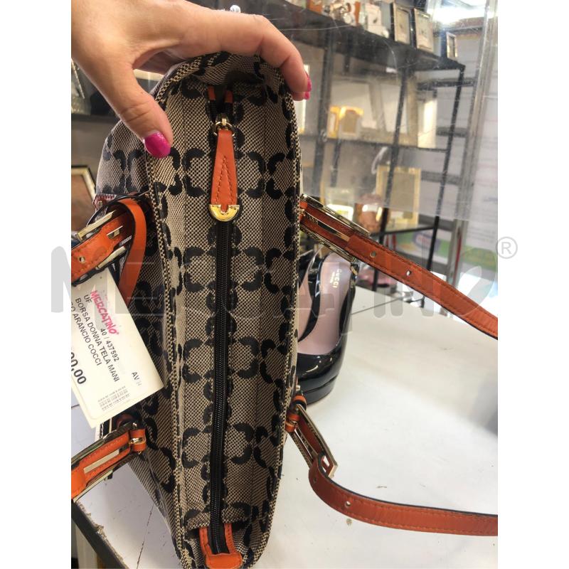 BORSA DONNA TELA MANICO ARANCIO COCCINELLE  | Mercatino dell'Usato Avellino 4