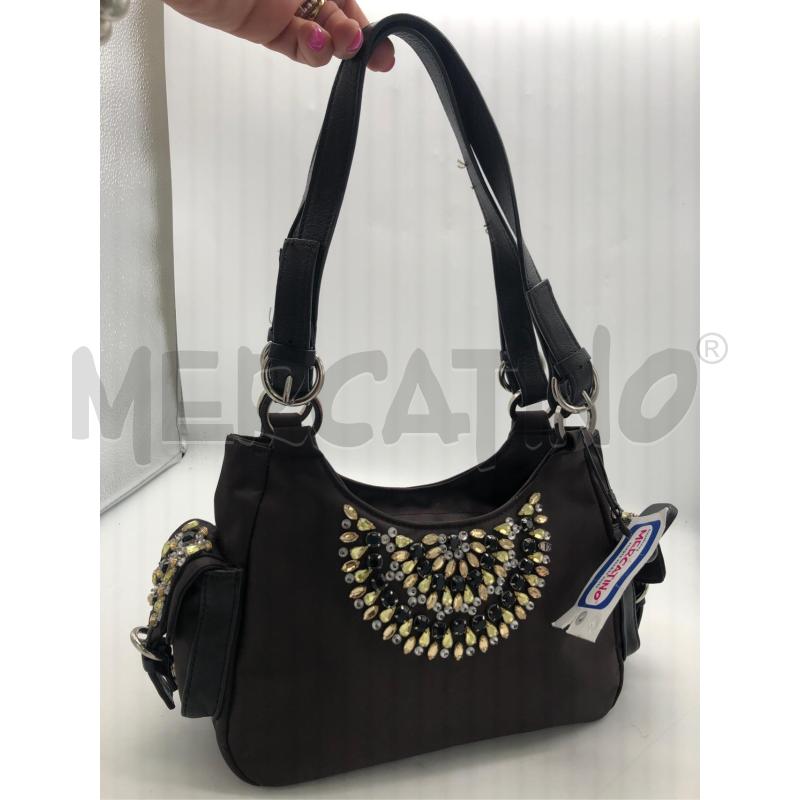BORSA DONNA TOSCA BLU MARRONE STRASS | Mercatino dell'Usato Avellino 1
