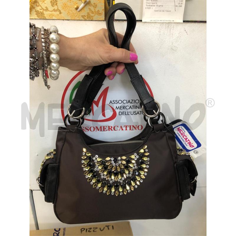 BORSA DONNA TOSCA BLU MARRONE STRASS | Mercatino dell'Usato Avellino 4
