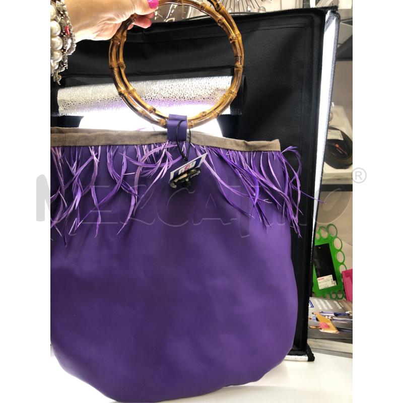 BORSA DONNA VIOLA PIUME  | Mercatino dell'Usato Avellino 1