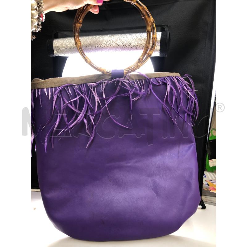 BORSA DONNA VIOLA PIUME  | Mercatino dell'Usato Avellino 2