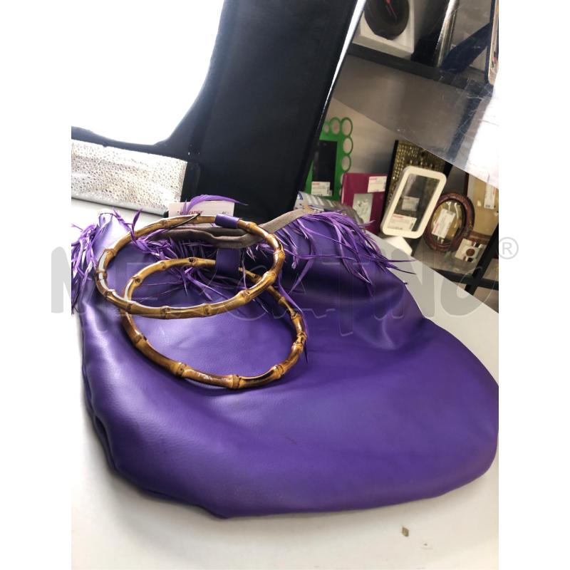 BORSA DONNA VIOLA PIUME  | Mercatino dell'Usato Avellino 3