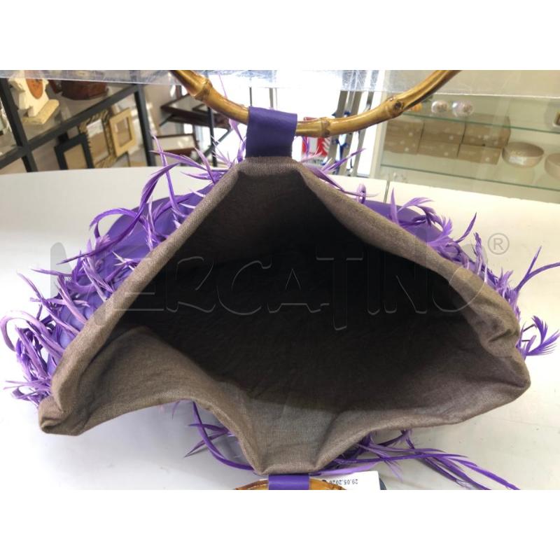BORSA DONNA VIOLA PIUME  | Mercatino dell'Usato Avellino 4