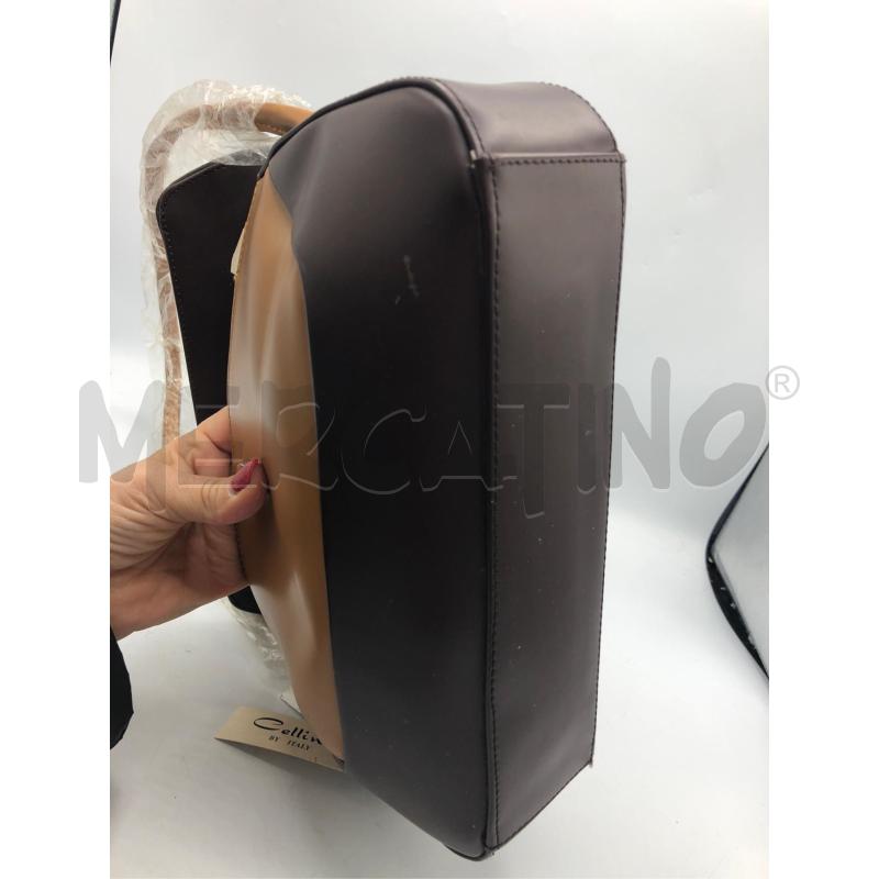 BORSETTA DONNA MARRONE BEIGE CELLINI | Mercatino dell'Usato Avellino 3