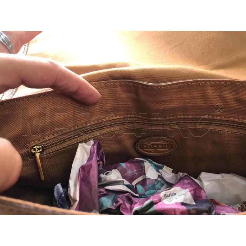 BORSETTA DONNA SENAPE FOSSIL PELLE  | Mercatino dell'Usato Avellino 3