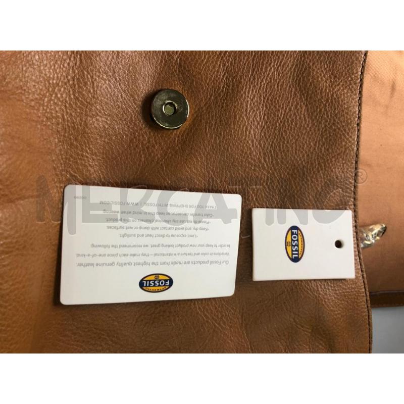 BORSETTA DONNA SENAPE FOSSIL PELLE  | Mercatino dell'Usato Avellino 5