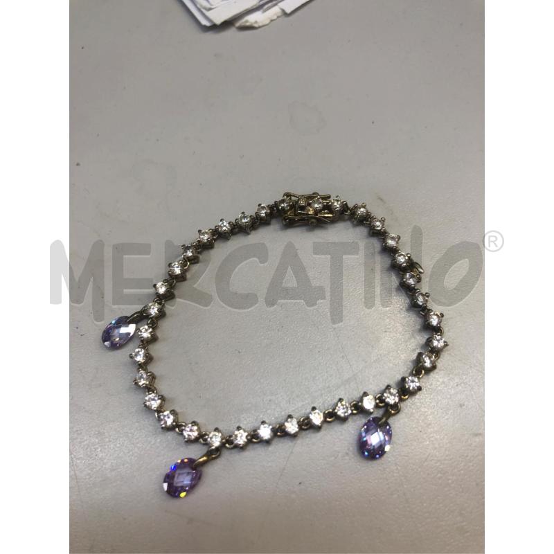 BRACCIALETTO STRASS GOCCE VIOLA MANCA 1 GOCCIA | Mercatino dell'Usato Avellino 1