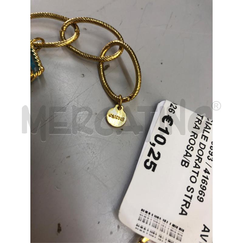 BRACCIALE DORATO STRASS PIETRA ROSA/BLU | Mercatino dell'Usato Avellino 2