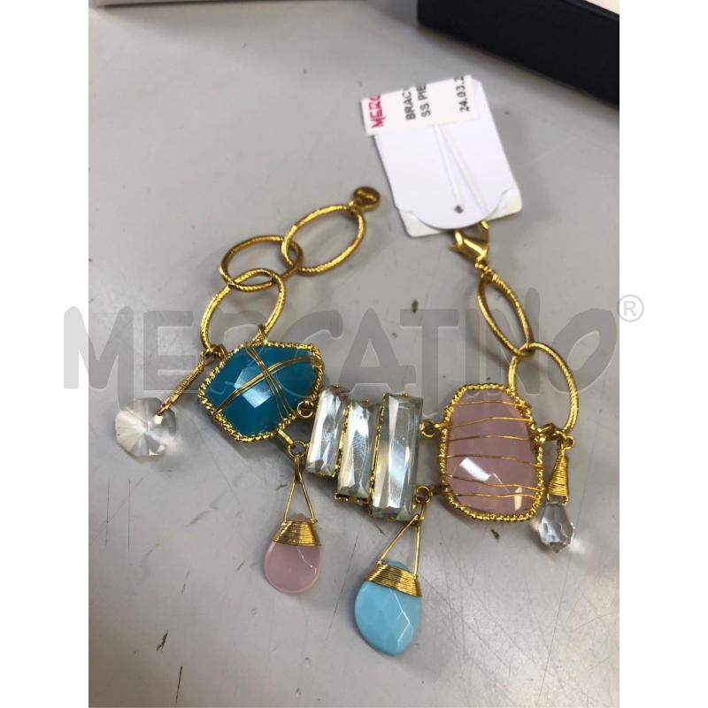 BRACCIALE DORATO STRASS PIETRA ROSA/BLU | Mercatino dell'Usato Avellino 4