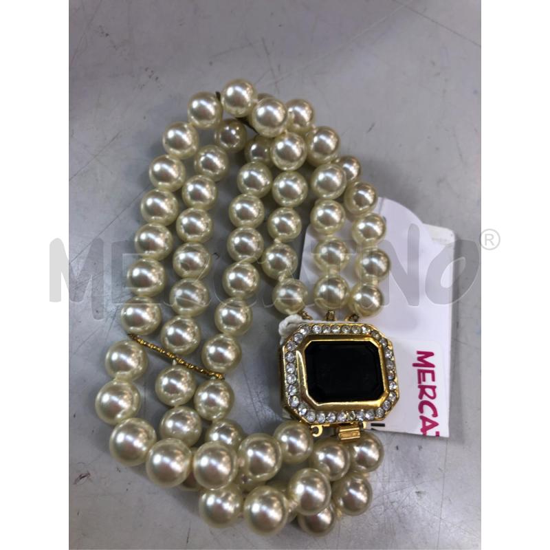 BRACCIALE PERLA STRASS NERO  | Mercatino dell'Usato Avellino 1