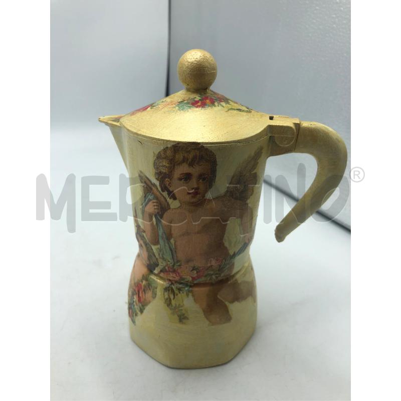 CAFFETTIERA CON DECOUPAGE ORNAMENTALE  | Mercatino dell'Usato Avellino 1
