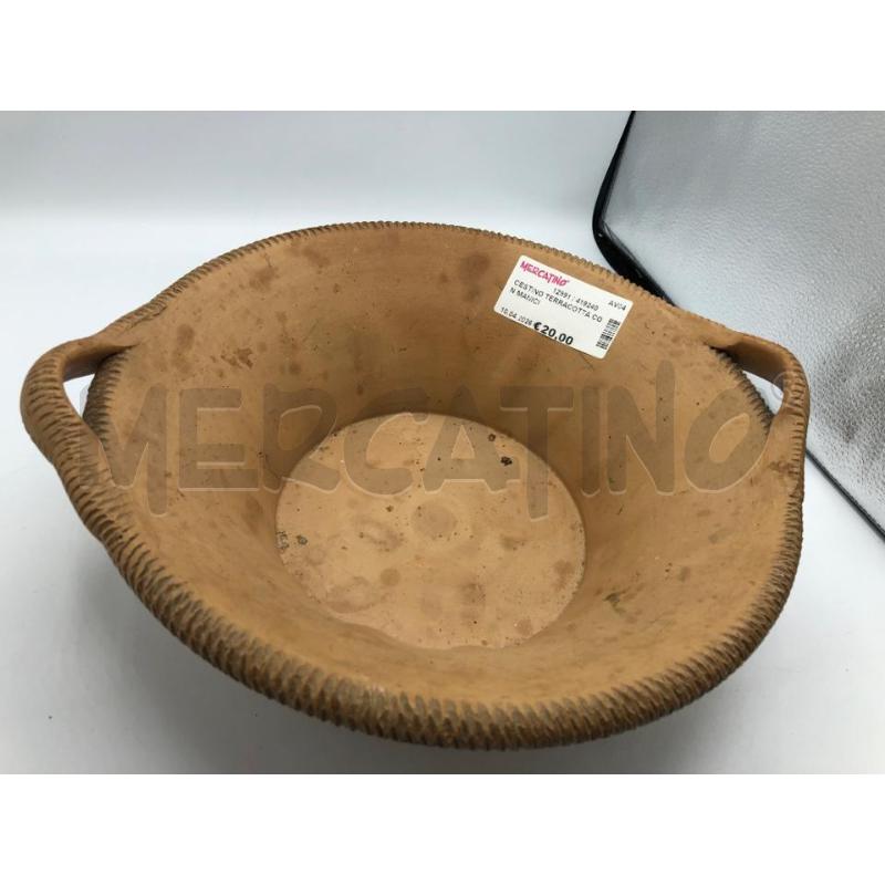 CESTINO TERRACOTTA CON MANICI  | Mercatino dell'Usato Avellino 2