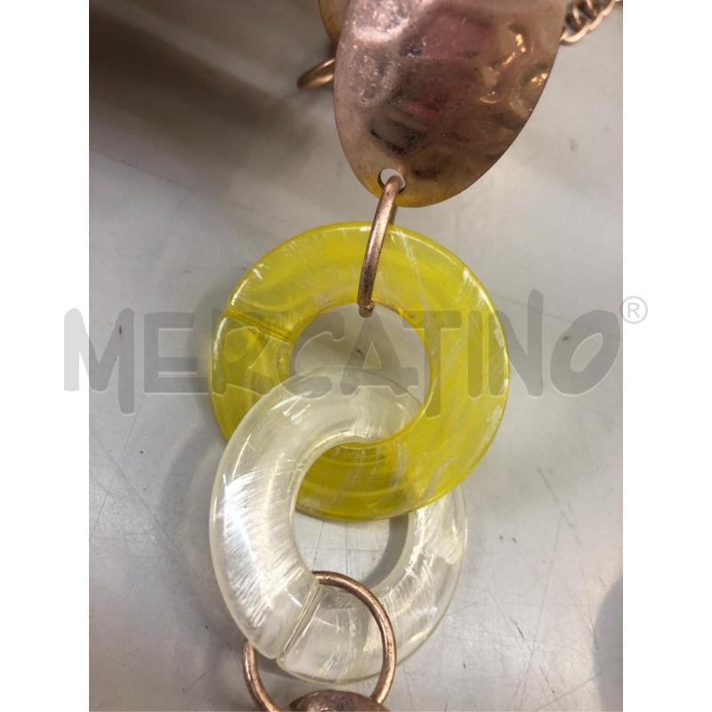 COLLANA COLOR ORO ROSA CERCHI RESINA GIALLO ARANCIO  | Mercatino dell'Usato Avellino 2