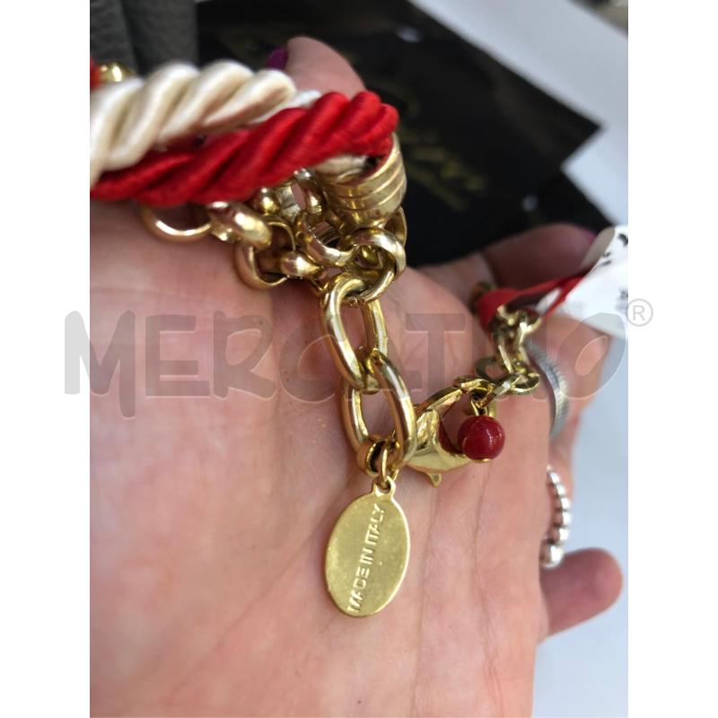 COLLANA CORAL ROSSO CORDA BEIGE | Mercatino dell'Usato Avellino 2