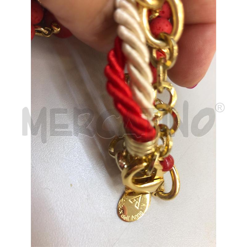 COLLANA CORAL ROSSO CORDA BEIGE | Mercatino dell'Usato Avellino 3