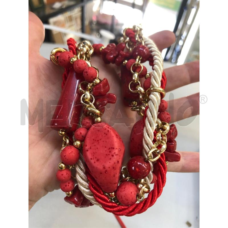 COLLANA CORAL ROSSO CORDA BEIGE | Mercatino dell'Usato Avellino 4