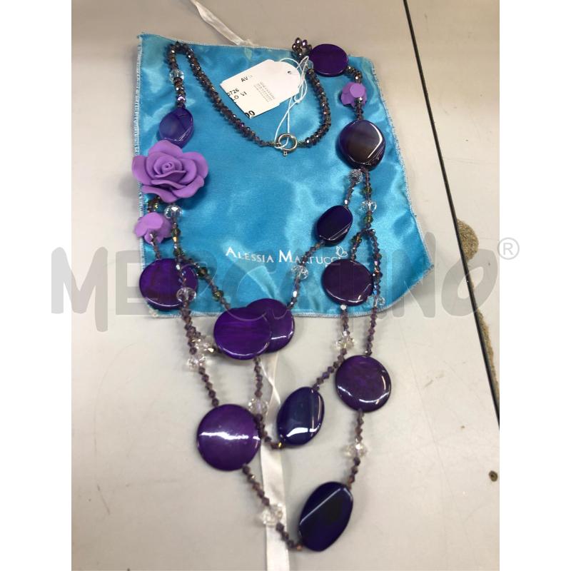 COLLANA CRISTALLO  VIOLA ROSELLINE MTCC | Mercatino dell'Usato Avellino 1