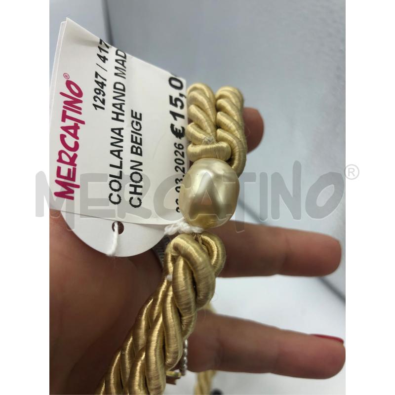 COLLANA HAND MADE TORCHON BEIGE | Mercatino dell'Usato Avellino 2