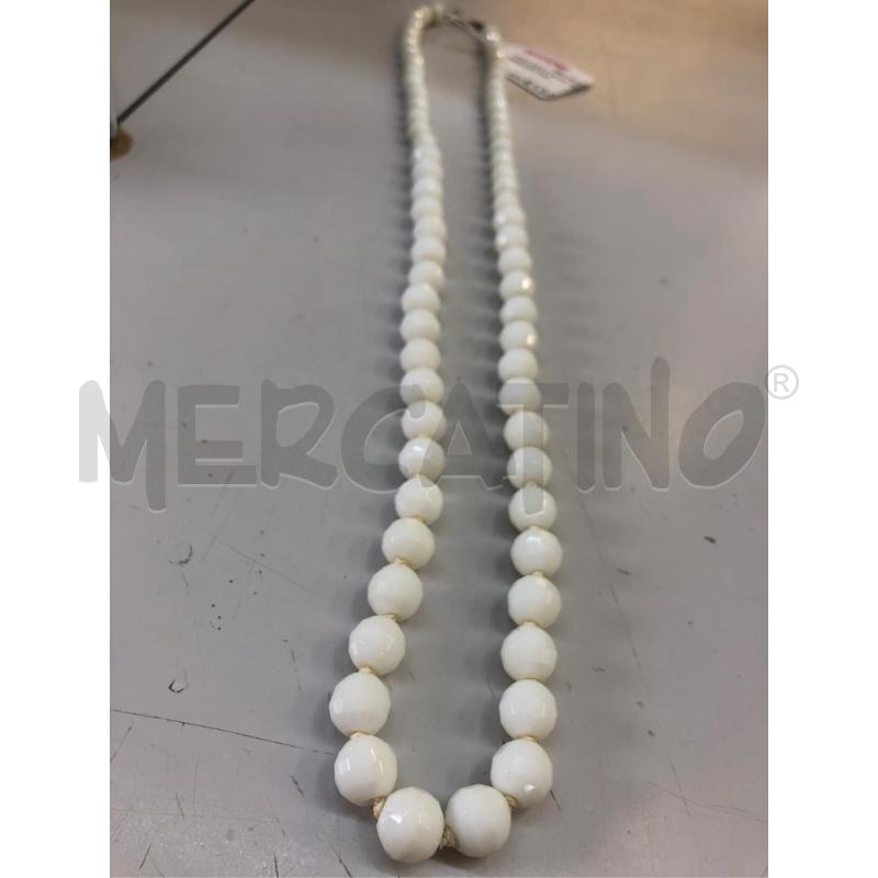 COLLANA LUNGA BIANCA SFACCETTAT  | Mercatino dell'Usato Avellino 1