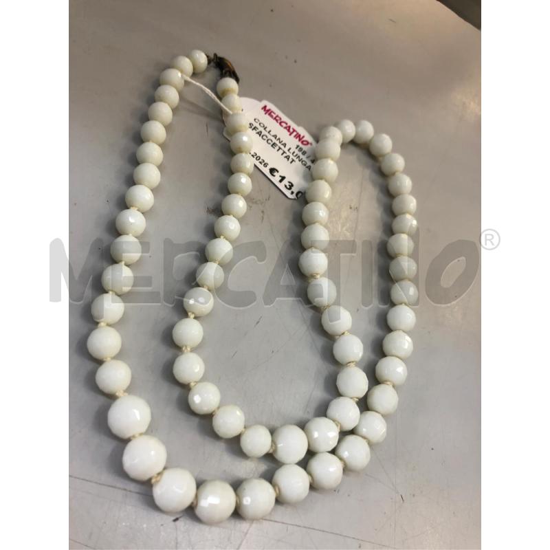 COLLANA LUNGA BIANCA SFACCETTAT  | Mercatino dell'Usato Avellino 2