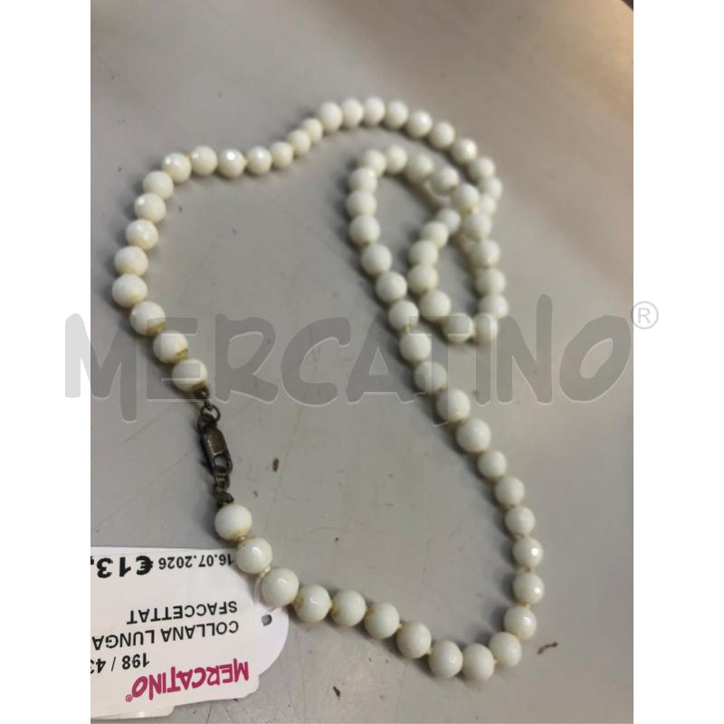 COLLANA LUNGA BIANCA SFACCETTAT  | Mercatino dell'Usato Avellino 3