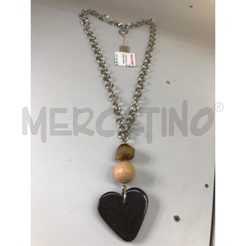 COLLANA LUNGA CUORE RESINA NERO  | Mercatino dell'Usato Avellino 1