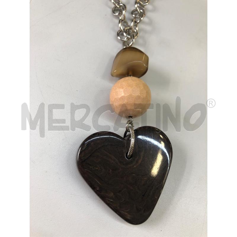 COLLANA LUNGA CUORE RESINA NERO  | Mercatino dell'Usato Avellino 2
