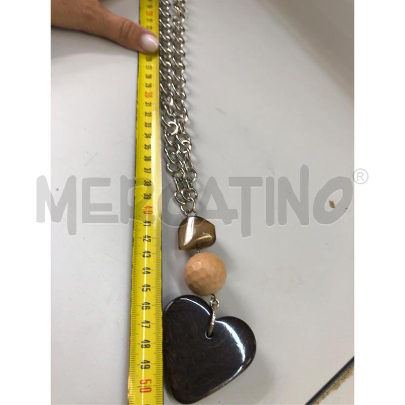COLLANA LUNGA CUORE RESINA NERO  | Mercatino dell'Usato Avellino 4