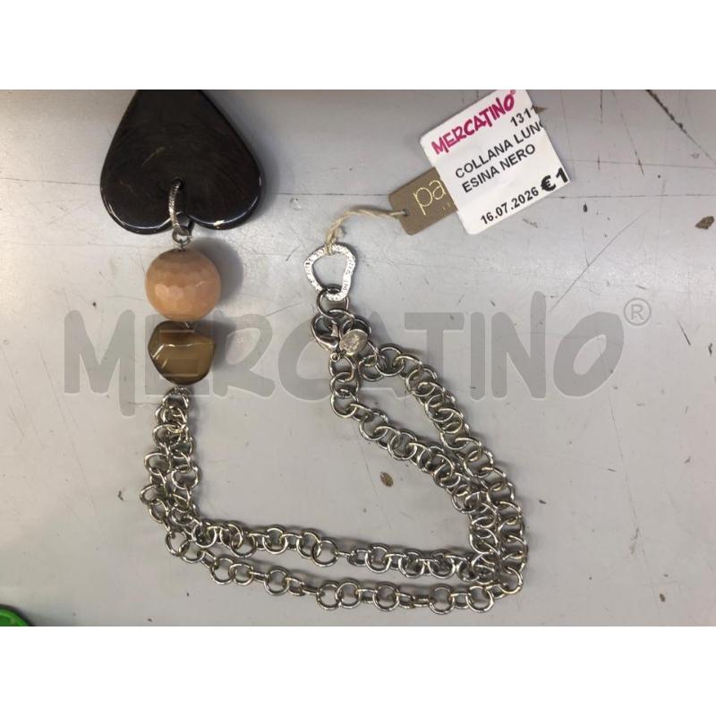 COLLANA LUNGA CUORE RESINA NERO  | Mercatino dell'Usato Avellino 5