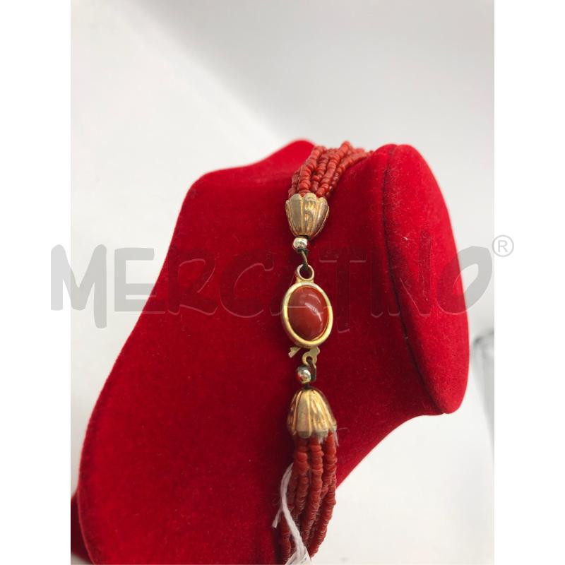 COLLANA MULTIFILO CORALLO APL DORATO  | Mercatino dell'Usato Avellino 2