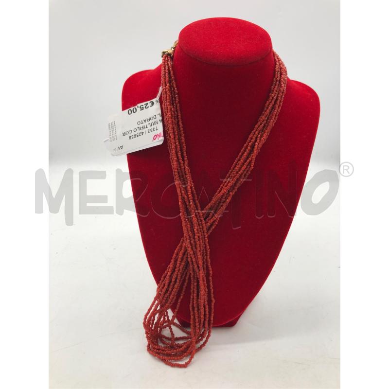 COLLANA MULTIFILO CORALLO APL DORATO  | Mercatino dell'Usato Avellino 3