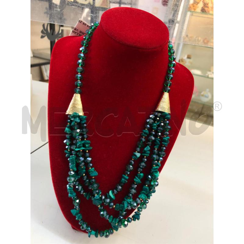 COLLANA MULT FILO PERLINE VERDE APL DORAT  | Mercatino dell'Usato Avellino 1