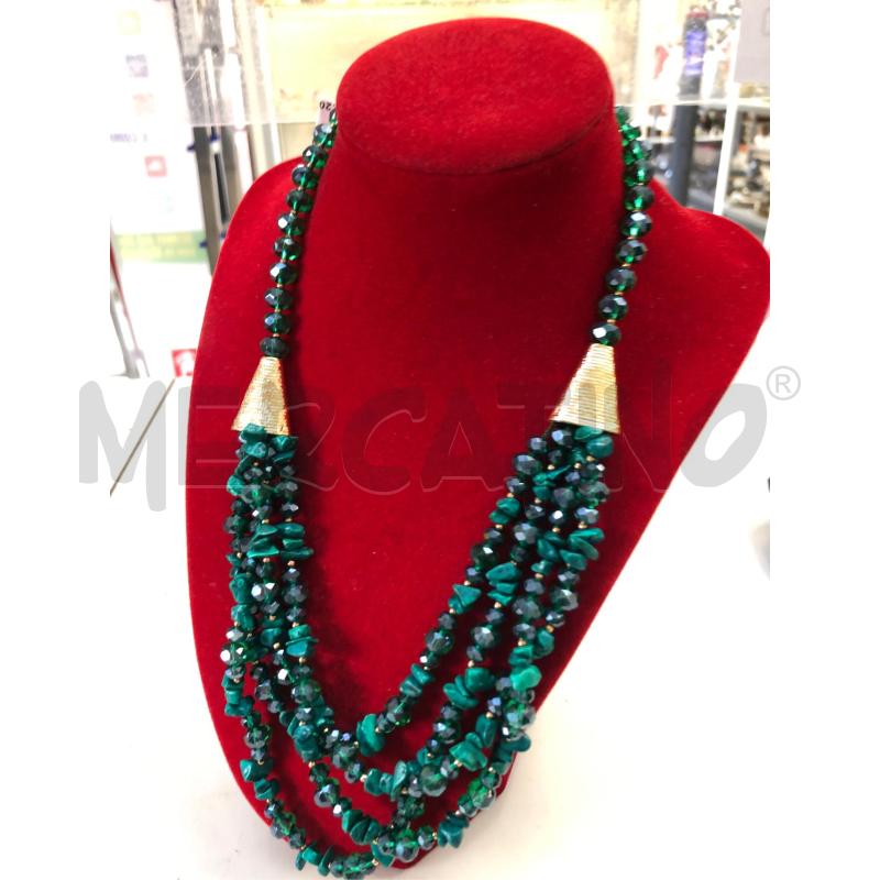 COLLANA MULT FILO PERLINE VERDE APL DORAT  | Mercatino dell'Usato Avellino 2