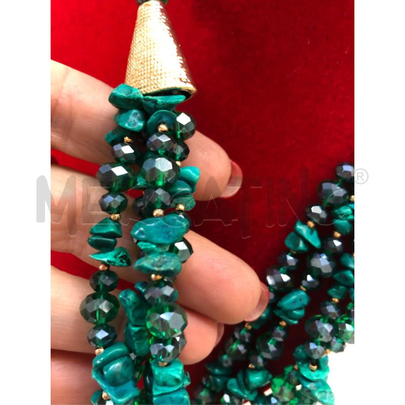 COLLANA MULT FILO PERLINE VERDE APL DORAT  | Mercatino dell'Usato Avellino 4