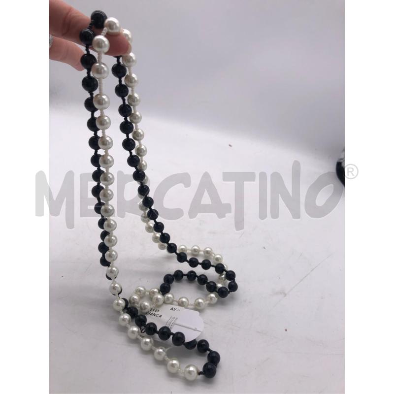 COLLANA PERLA BIANCA NERA LUNGA | Mercatino dell'Usato Avellino 1