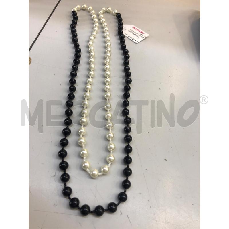 COLLANA PERLA BIANCA NERA LUNGA | Mercatino dell'Usato Avellino 2